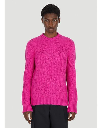 Valentino Geometric Motif Sweater - Pink