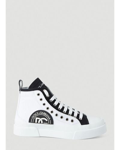Dolce & Gabbana Portofino High Top Sneakers - White