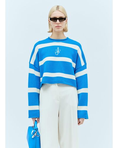 JW Anderson Cropped Anchor Sweater - Blue