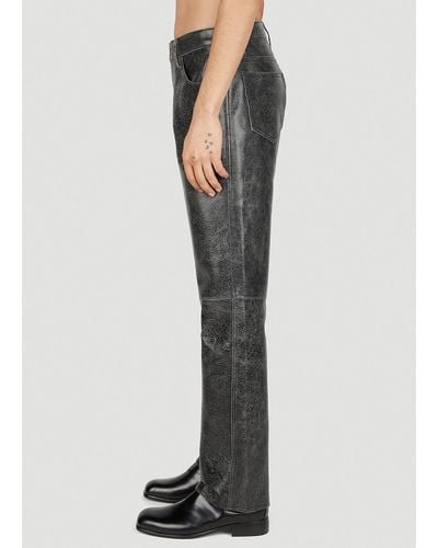 Guess USA Cracked Leather Trousers - Grey