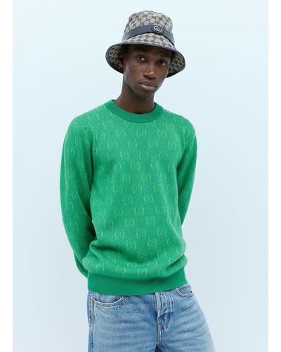 Gucci Gg Canvas Bucket Hat - Green