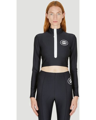 Gucci Sparkling Long Sleeve Track Top - Black