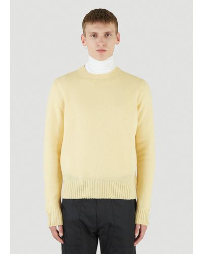 Prada Crewneck Knitted Sweater - Yellow