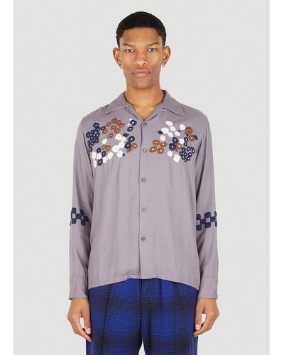 Noma T.D Flower Hand Embroidery Shirt - Purple