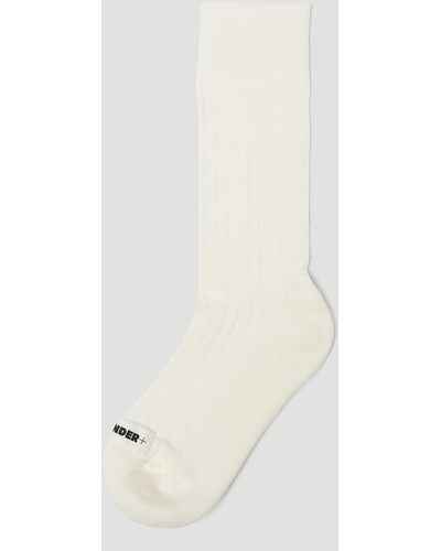 Jil Sander Logo Patch Socks - White
