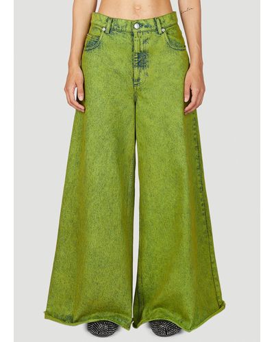 Marni Marbled Wide-leg Jeans - Green