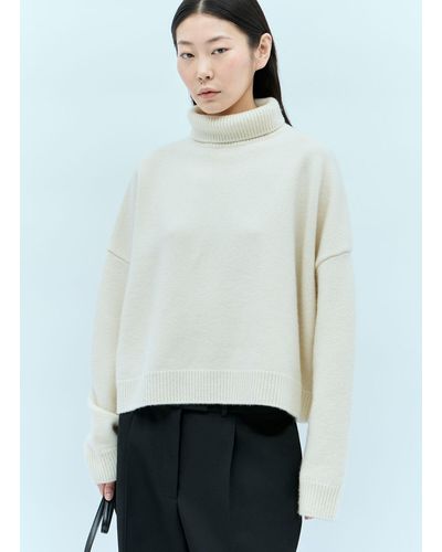 The Row Ezio Knit Roll Up Jumper - White