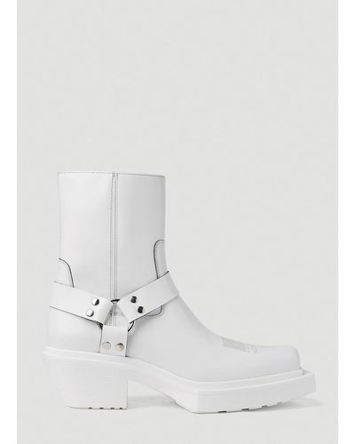 VTMNTS Cowboy Harness Ankle Boots - White