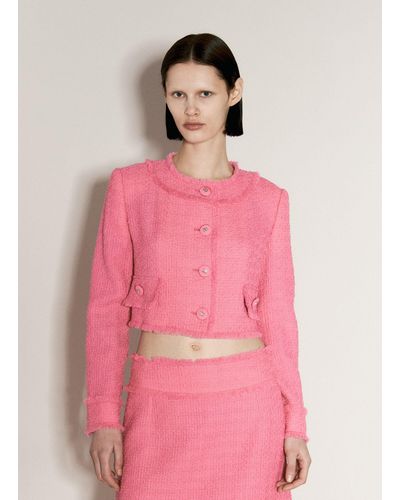 Dolce & Gabbana Crop Raschel Tweed Jacket - Pink