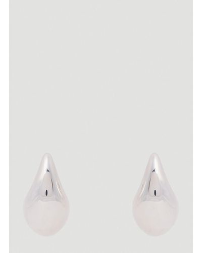 Bottega Veneta Sterling Silver Teardrop Stud Earrings - White