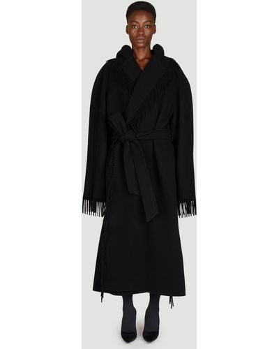 Balenciaga Fringe Coat - Black