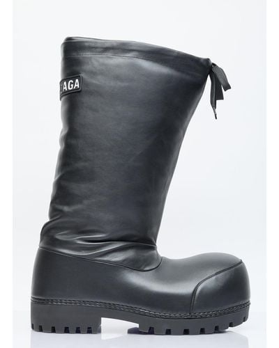 Balenciaga Alaska High Leather Boots - Gray