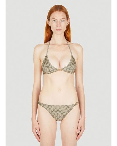 Gucci Gg String Bikini - Natural