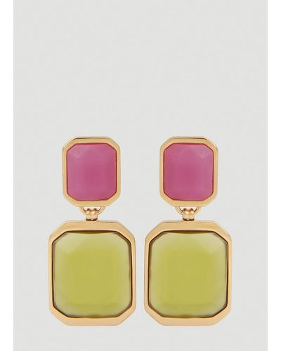 Saint Laurent Octagon Earrings - Pink
