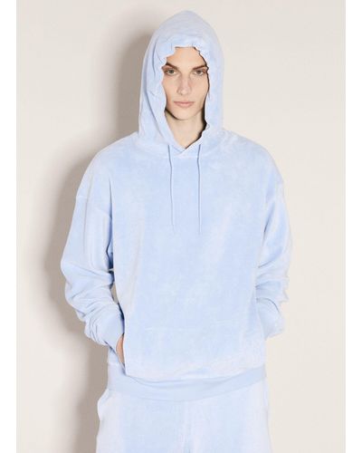 Martine Rose Terry Cloth Hooded Sweatshirt - Blue