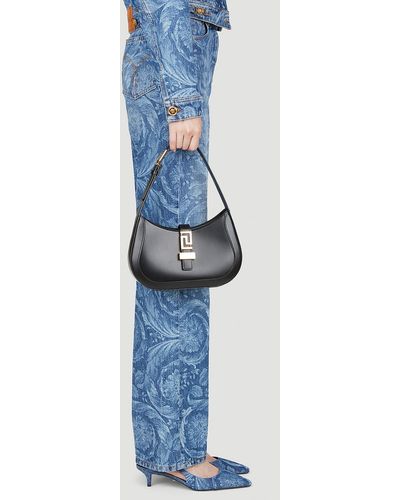 Versace Greca Goddess Small Hobo Bag - Blue