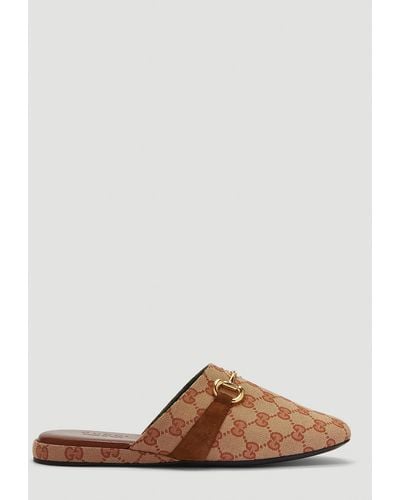 Gucci Pericle GG Horsebit Slip-on Shoes - Brown