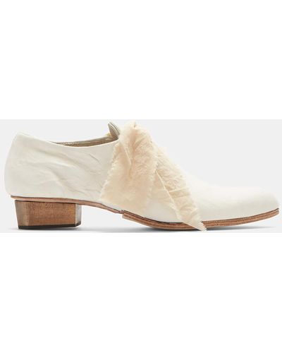 Atelier Inscrire Women's Parchment Creased Leather Shoes In White