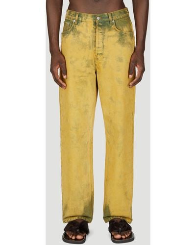 Dries Van Noten Washed Jeans - Yellow