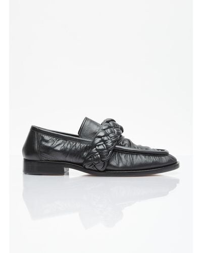 Bottega Veneta Knotted Leather Loafers - Black