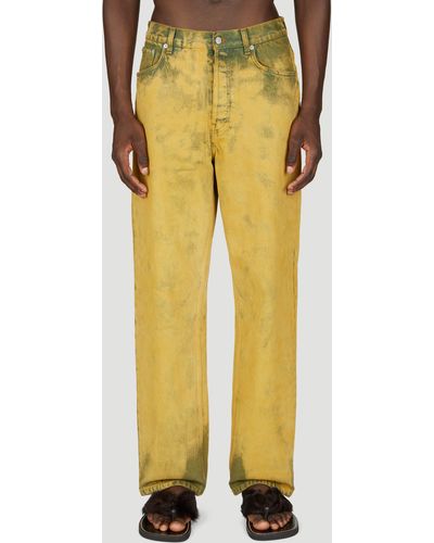 Dries Van Noten Washed Jeans - Yellow