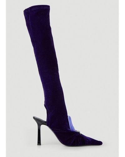 Ancuta Sarca Knee High Sock Boots - Purple