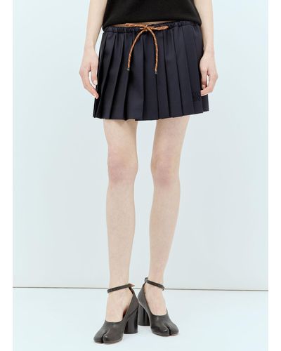 Miu Miu Pleated Batavia Skirt - Black