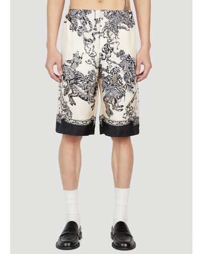 Gucci Printed Silk Shorts - Natural