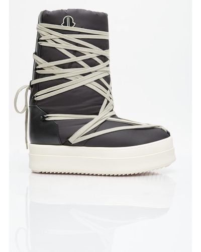 Moncler Big Rocks Leather Boots - Gray