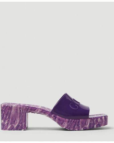 Gucci Marbled Sole Heeled Sandals - Purple
