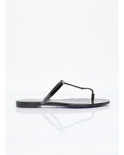 Saint Laurent Cassandra Slide Sandals - Black