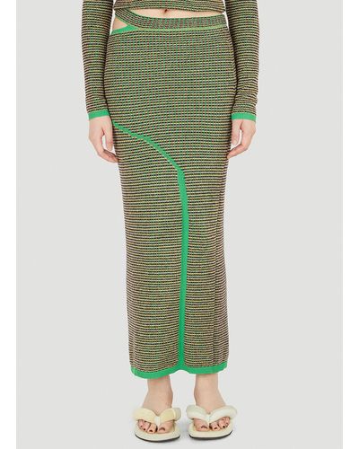 Eckhaus Latta Pixel Knitted Skirt - Green