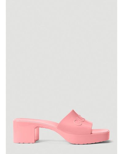 Gucci Rubber Mules - Pink
