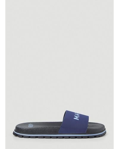 Marc Jacobs Logo Embossed Slides - Blue