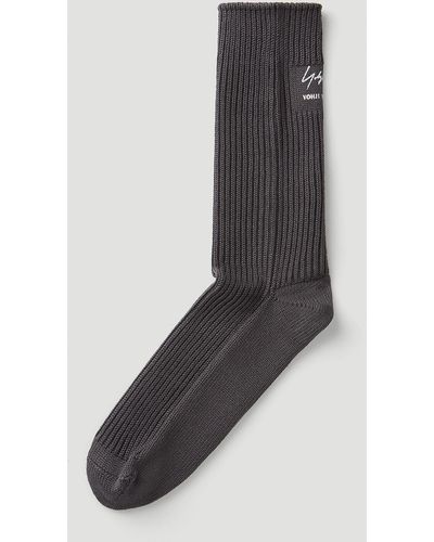 Yohji Yamamoto Logo Patch Military Socks - Grey