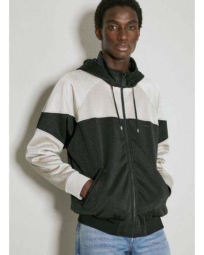 Saint Laurent Zip-up Hooded Sweatshirt - Grey