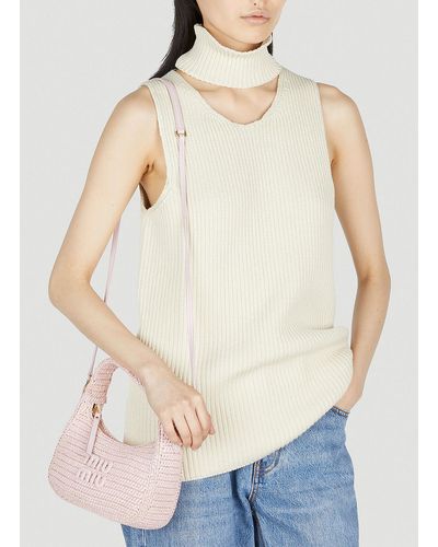 Miu Miu Crochet Shoulder Bag - Pink
