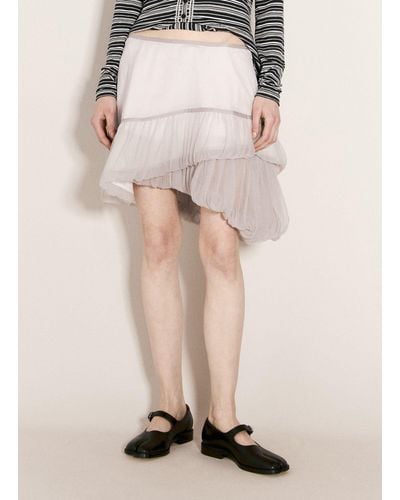 Kiko Kostadinov Diagonal Gathered Skirt - Natural