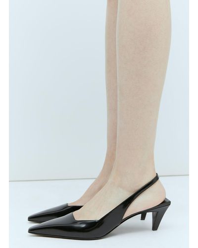 Gucci Slingback Leather Pumps - White