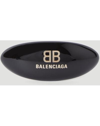 Balenciaga Logo Applique Hair Clip - Black