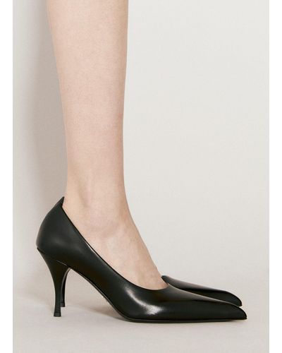Prada Leather Court Shoes - Natural