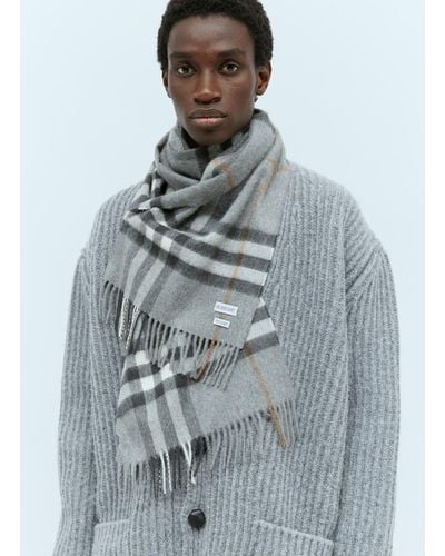 Burberry Giant Check Cashmere Scarf - Blue