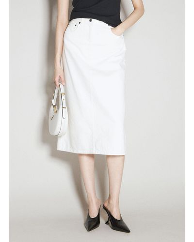 Prada Denim Midi Skirt - White