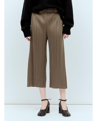 Pleats Please Issey Miyake Monthly Colors: March Trousers - Brown