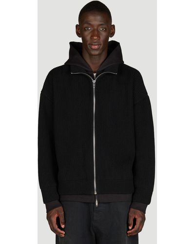 Balenciaga Unity Sports Icon Layered Zip-up Hooded Sweatshirt - Black