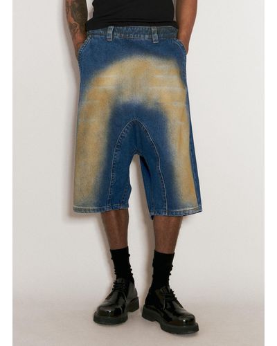 Y. Project Souffle Denim Shorts - Blue