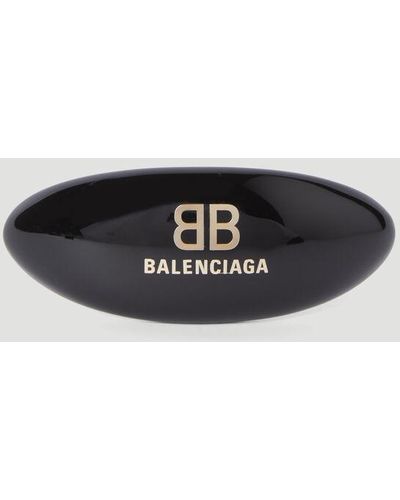 Balenciaga Logo Applique Hair Clip - Black