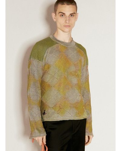 Vivienne Westwood Argyle Knit Sweater - Green