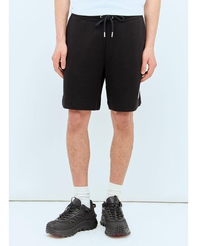Moncler Logo Patch Fleece Shorts - Black
