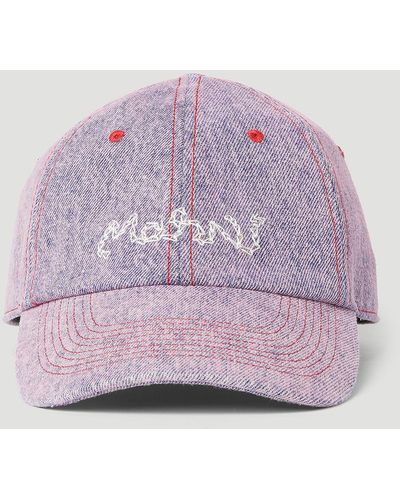 Marni Logo Embroidery Baseball Cap - Purple